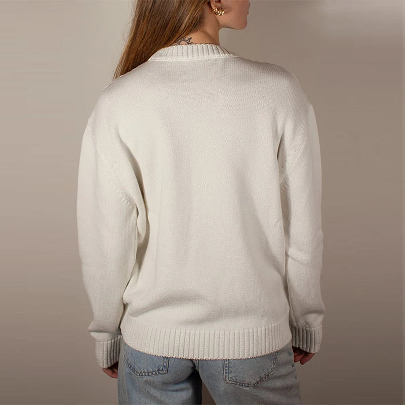 New Printed ’s and ’s Sweater Europe and the United States Street Knitting Sweater