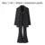 Spring Black Striped Oversized Blazer Loose Notched Full Sleeve Suits High Waist Long Flare Pants Halter Tank Tops
