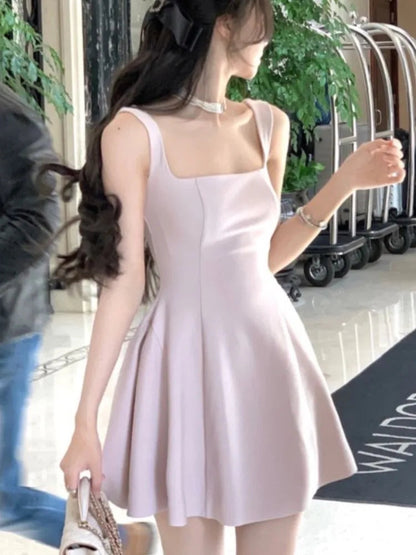 Summer Evening Party Midi Dresses Sleeveless Y2k Mini Birthday Dress Korean Aline Vestidos