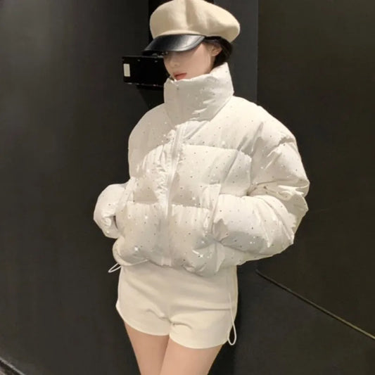Autumn Winter Puffer Jacket New Short Parkas Coat Korean Stand Collar Bread Jacket Outerwear