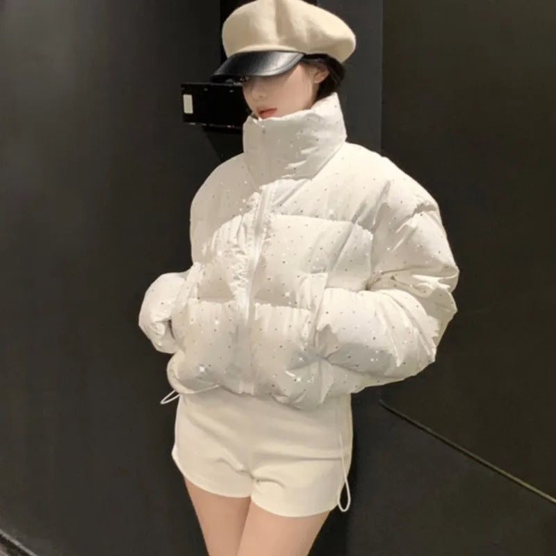 Autumn Winter Puffer Jacket New Short Parkas Coat Korean Stand Collar Bread Jacket Outerwear