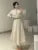 Korean V-neck Midi Dresses for With Belt Long Sleeve A-line Office Lady Autumn New Female Clothing