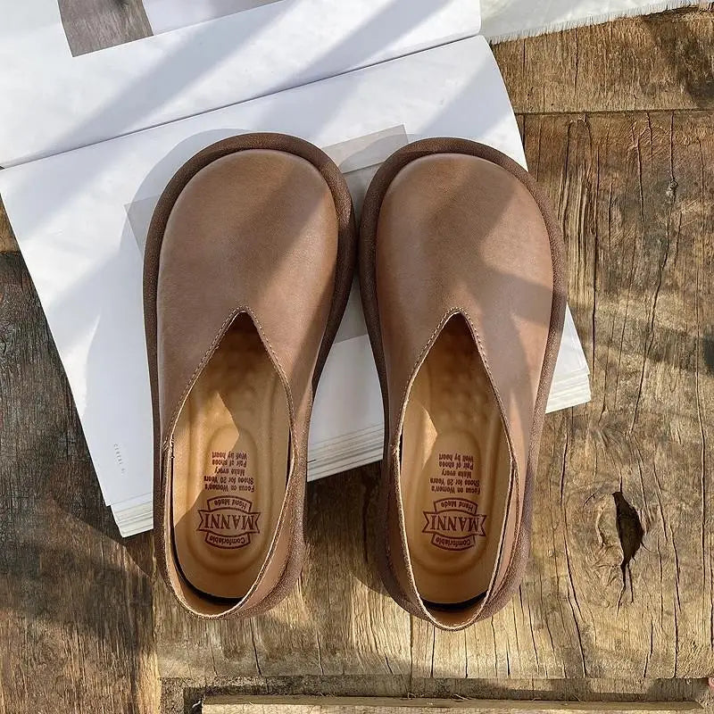 Shoes for Round Toe Normal Leather Summer Footwear Flats Flat 39 Stylish Quick Delivery Young E