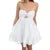 Strapless Dress Y2k Color Off Shoulder Sleeveless Ruffle Hem Mini Dress With Pockets Beach Party Dresses