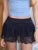 Black Low Waist Tiered Lace Shorts Skirts White Fairycore Micro Skirt