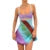 Cut Out Dress Y2k Aesthetic Striped Patchwork Sleevless a Line Mini Dresses 2000s Fairy Grunge Dress