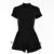Y2k Cross Border Hot Selling Tight Skirt Jumpsuit Spring/summer New ’s Round Neck Short Sleeve Zipper Bottom Shirt