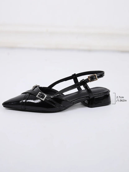 Pointed Toe Slingback Pumps Shoes,closed Toe Adjustable Slingback Dress Shoes for , Bridal Wedding Party Work Shoes