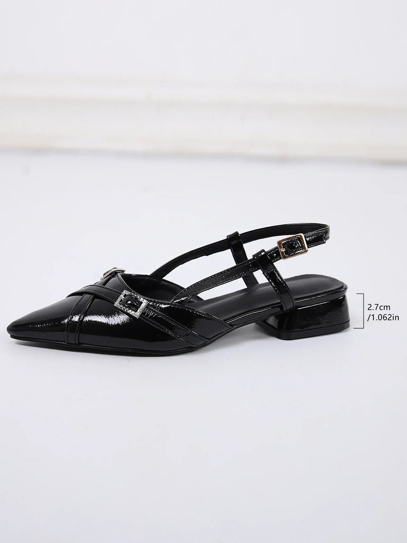 Pointed Toe Slingback Pumps Shoes,closed Toe Adjustable Slingback Dress Shoes for , Bridal Wedding Party Work Shoes