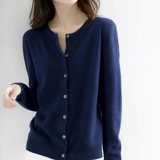 Cardigans Sweater O-neck Spring Autumn Knitted Cashmere Cardigans Single Breasted Sweaters Df4934