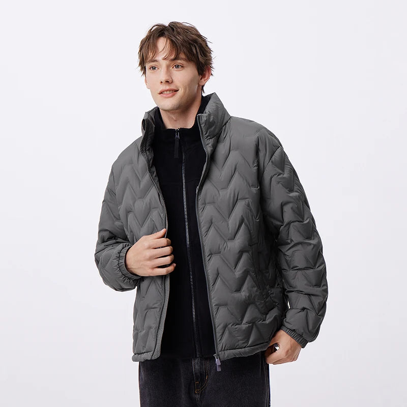 Down Jacket Waterproof Warm Collar Coat Daily New Winter Versatile Simple Color Down Jacket