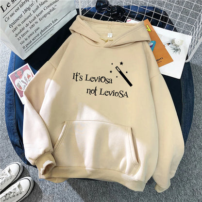 Hipster Sweatshirts It’s Leviosa Magic Hoodie Funny Sportswear Loose Oversize Clothing Soft Tops Female