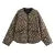 Spring New ’s and Elegance Short and Versatile Printed Quilted Round Face Jacket Coat