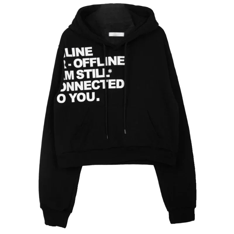 Letter Printed Loose Longsleeved Sweatshirt Winter New Korean All Match Hooded Hoodie