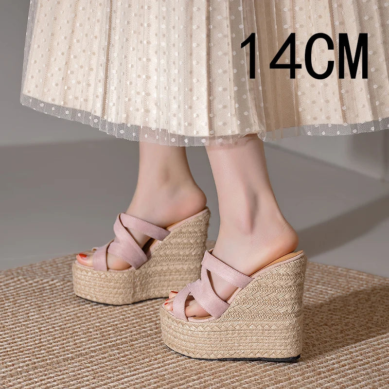 Size 3239 Summer New Open Toe Sandals High Heel Wedge Platform Beach Sandals Shoes