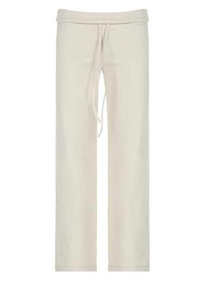 Basic Sweatpants Drawstring Waist Straight Leg Jogging Pants Y2k