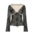 Lace V-neck Top Aesthetic Classic Style Long Sleeve Lace-up T-shirt Grunge Tee