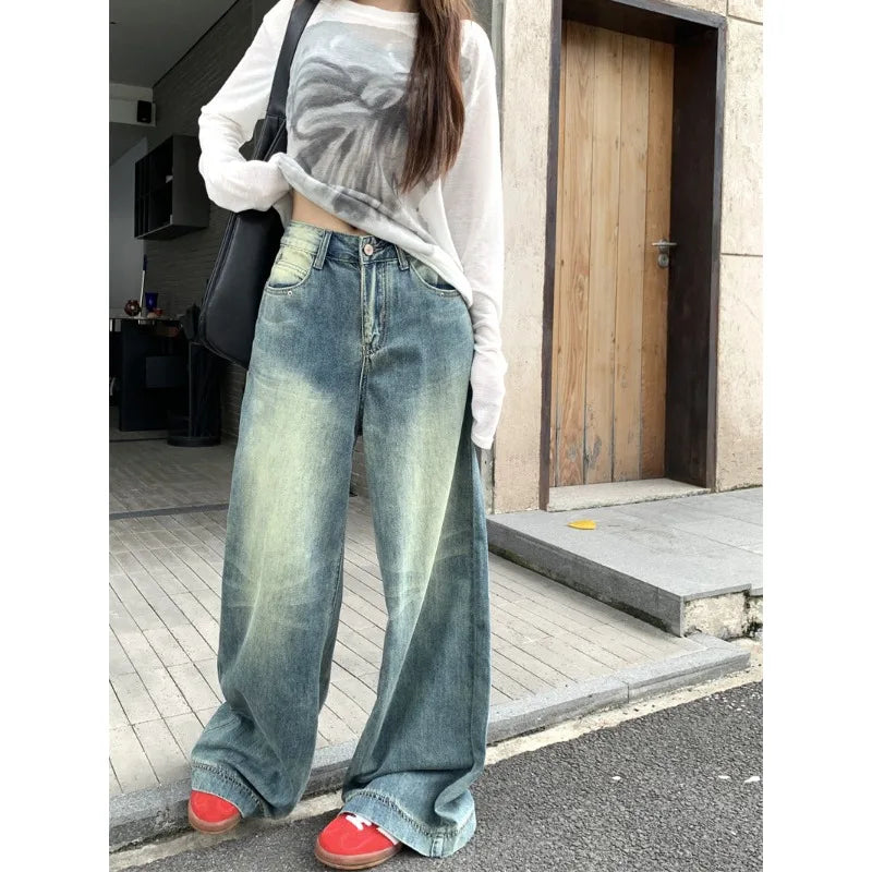 Oversized Jeans Wide Leg Baggy Y2k Grunge Denim Pants Harajuku Korean Trousers Aesthetic
