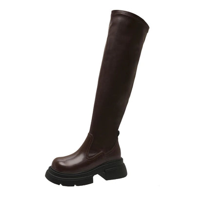 Winter Over the Knee High Boots Slip on Long Booties Autumn Winter Shoes