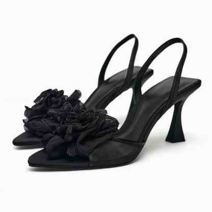 Cross Upper Pumps Slingbacks Point Head Spike Kitten Heels Sandals for Woman Khaki Heels Slipper Shoes Trend