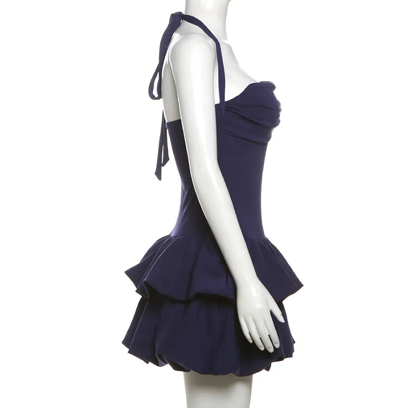 Backless Spring Mini Dress Square Collar Patchwork Bandeau New Dress Female Bodycon Dress