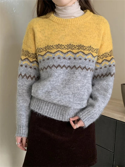 Warm Sweaters Loose New Office Lady Soft Daily Ol Winter Knitted Pullovers
