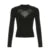 Darkly Punk Cothic Long Sleeve T-shirt Patchwork Fabric Cut Out O-neck Top Tees Slim Tops