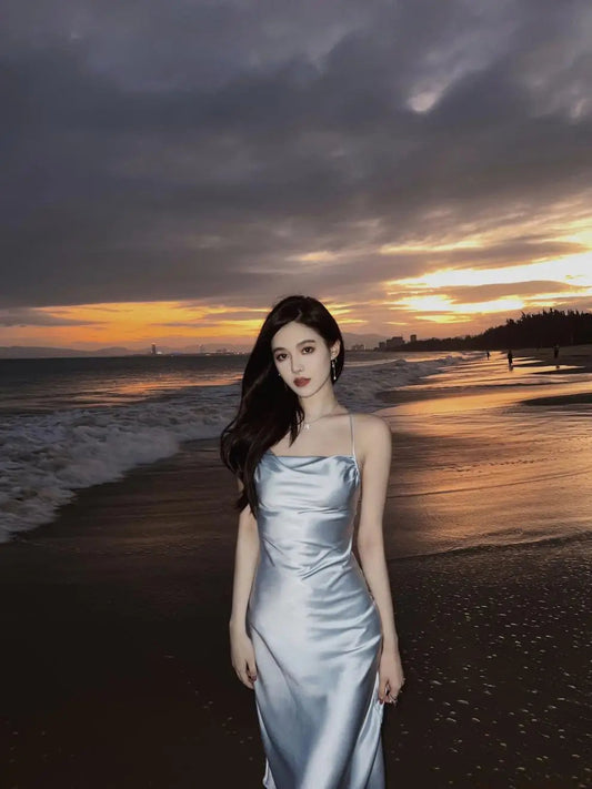 Evening Party Midi Dress Female Prom Vestidos Lady Holiday Beach Clothes Dress for