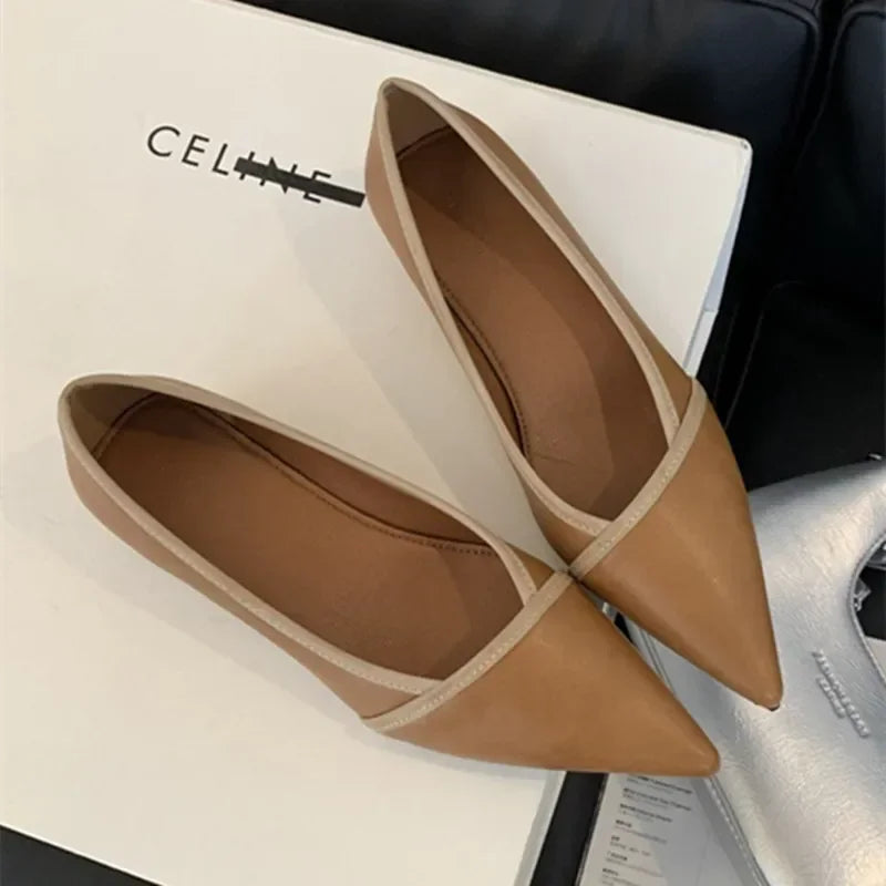 Designer Pointed Toe Pumps Autumn Comfort Soft Leather Wedge Shoes Shoes Office Flats Loafers