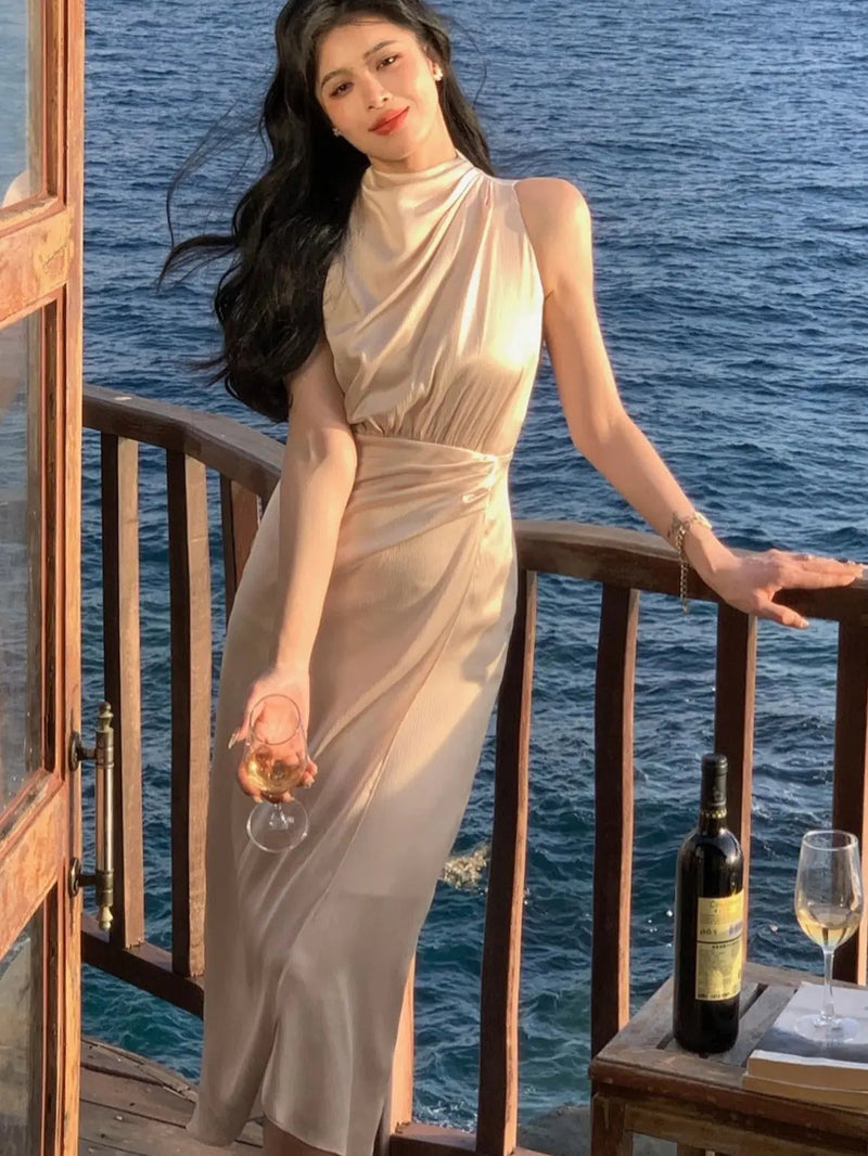 Summer New Bodycon Lady Midi Long Dress for Club Midi Tank Party Prom Clothing