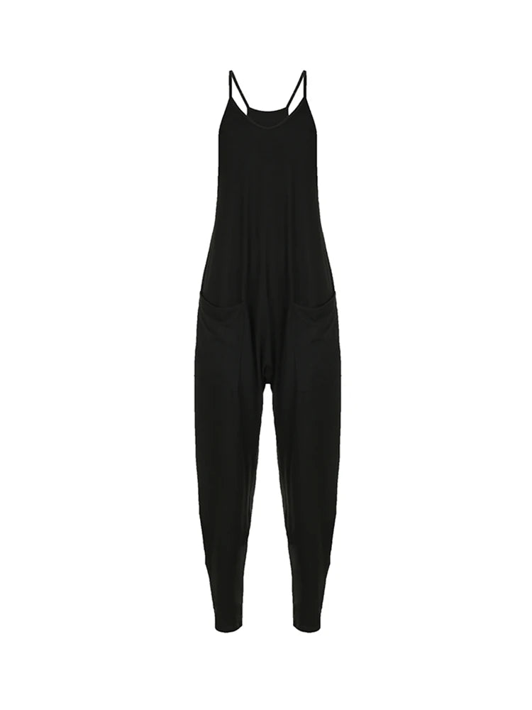 Hippie Baggy Pockets Strappy Rompers Jumpsuits