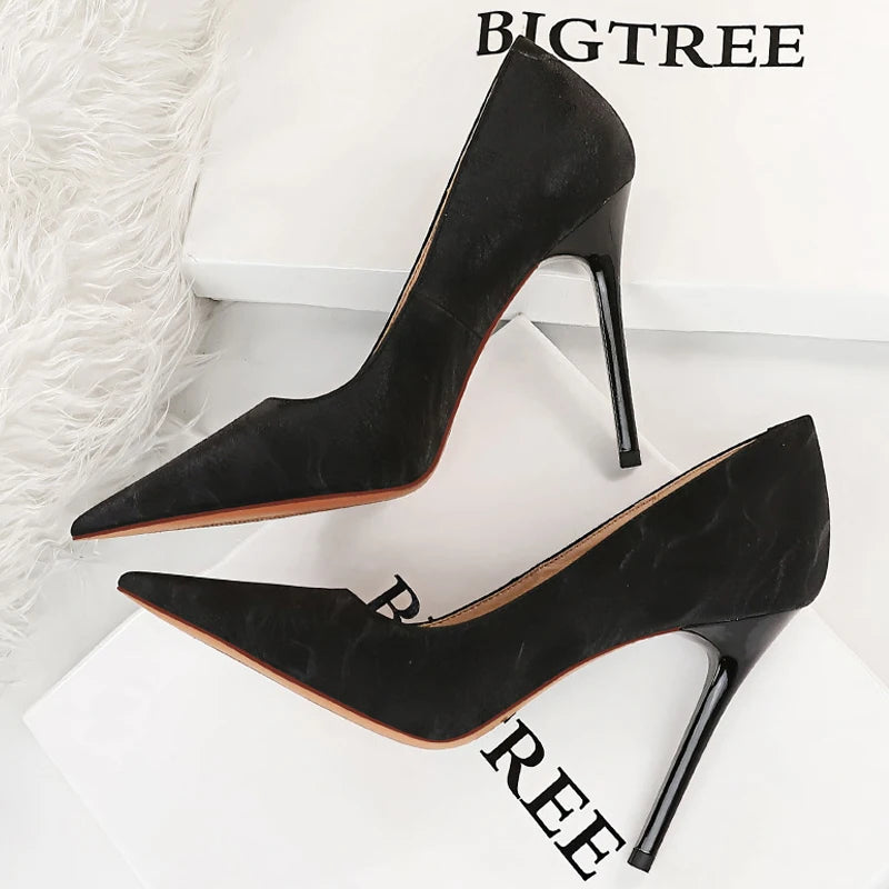 Shoes Retro Pumps Pointed Toe Stiletto High Heels ’s Nightclub Shoes New Heels Shoes Female Pumps