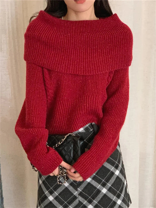 Minimalist Pullovers Sweaters Gentle Spring Slim Knitted Daily Office Lady