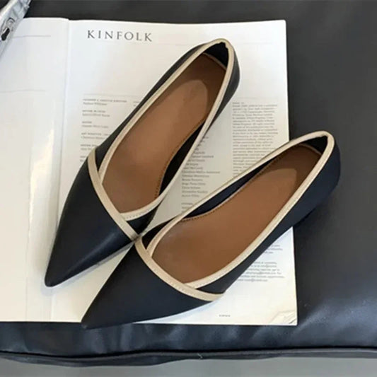 Designer Pointed Toe Pumps Autumn Comfort Soft Leather Wedge Shoes Shoes Office Flats Loafers