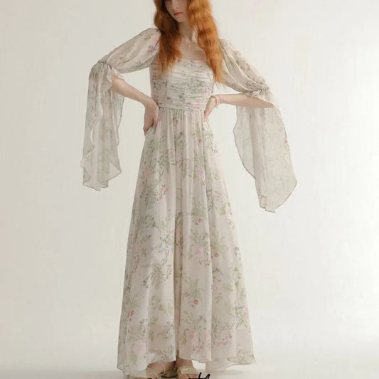 French Princess Long Dresses Autumn New A-line Evening Party Dress One Piece Vestidos Mujer