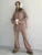 Knit Zipper ’s Pants Sets for Slim Lapel Long Sleeve Pullover and Patchwork Straight Legg 2 Piece-set Winter