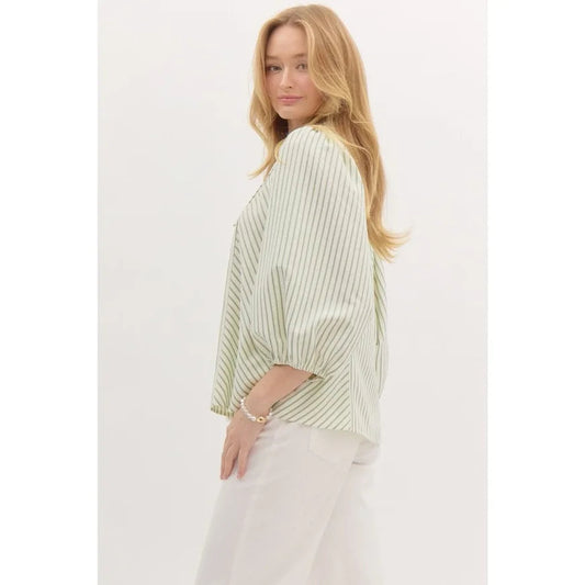 Loose Striped Oversized Blouse