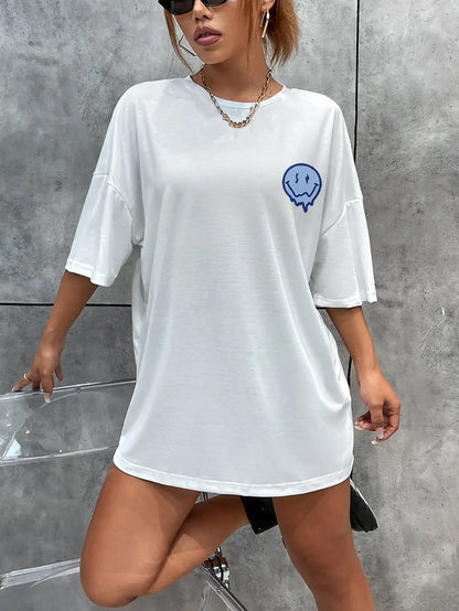 Enjoy the Little Things Slogan Letter Printed T-shirts Loose Oversized Clothing Personality Street Short Sleeves