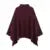 Loose Burgundy Cloak Cape Sweater Knit Turtleneck Loose Raglan Sleeve Pullovers Female Autumn Lady Asymmetric Outwear