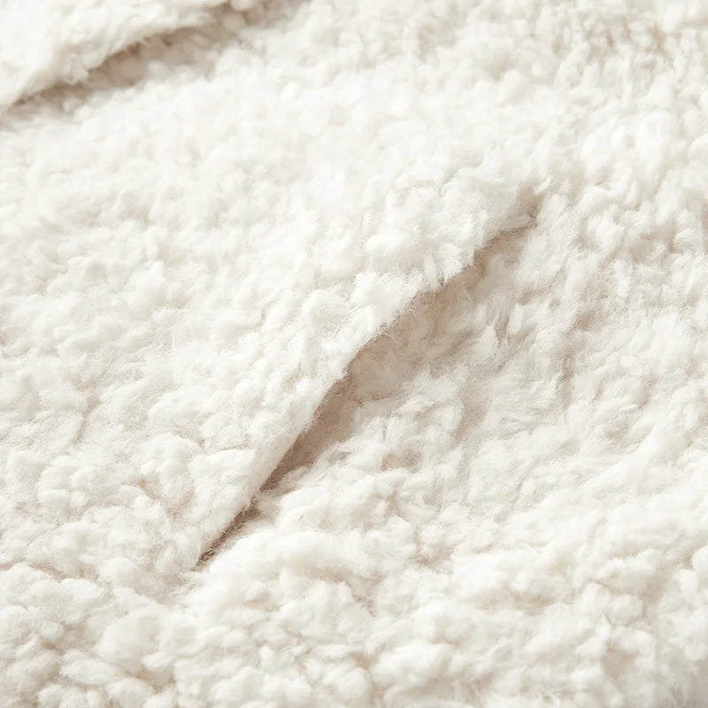 Coat Short Round Neck Slim Fit Winter New Imitation Lamb Wool Jacket