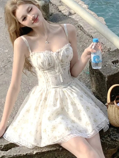 Mini Dress Y2k Evening Party Dresses Beach Style Korean Clothing Corset Vestido