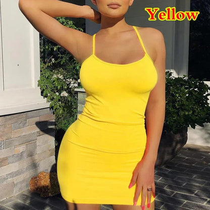 Spaghetti Strap Camisole Sheath Mini Dress