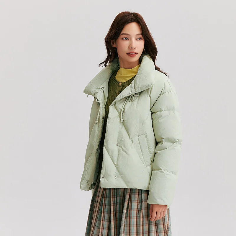 Down Jacket Chinese Style Disk Button Gentle Series Sweet New Winter Stand Collar Loose Texture Thick Coat