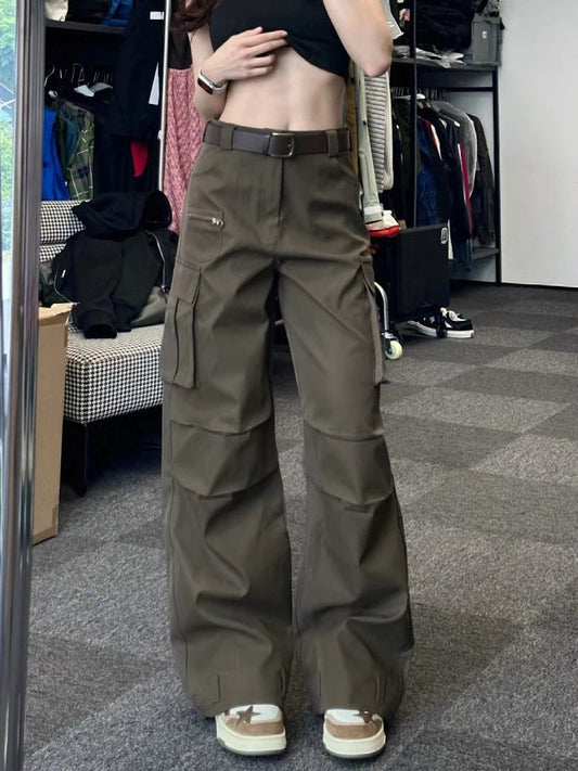 Woman Baggy Jeans Low Waist Denim Straight Leg Pants Color Floorlength Daily Cozy Korean Sweet Ins