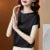 Office Lady Tops Summer Short Sleeve O-neck Blouses Satin Blouse Shirts Simple Loose Shirt Blusas Df4904
