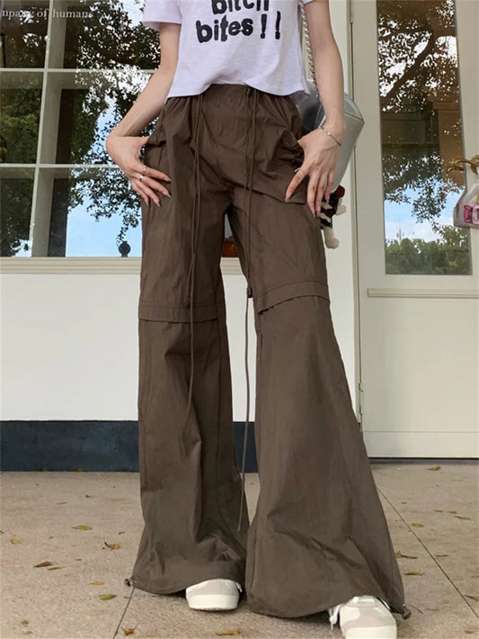 Low Waist Loose Pants Summer Daily New Wide Leg Minimalist All Match Slim Sports