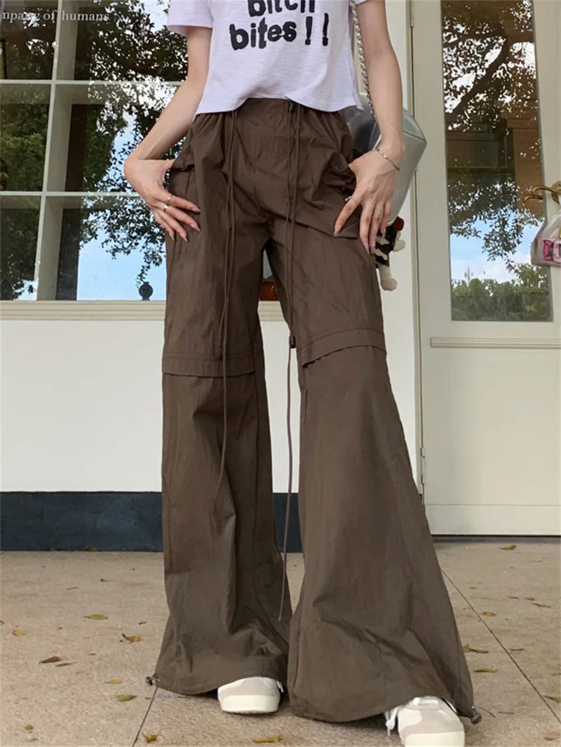 Low Waist Loose Pants Summer Daily New Wide Leg Minimalist All Match Slim Sports