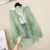 Long Sleeve Perspective Sheer Sunscreen Chiffon Blouse Korean Loose Shirt Summer Beach Cardigans