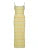 Yellow Gradient Stripe Slim Spaghetti Straps Long Dresses Split Side Rib Knit Beach Vacation Outfits
