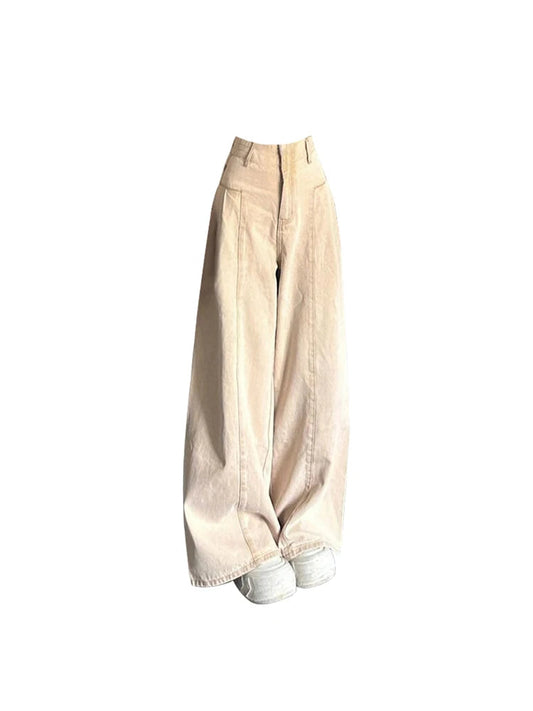 Khaki Jeans Y2k Wide Leg Cowboy Pants High Waist Korean Denim Trousers Baggy Jeans Summer Clothes